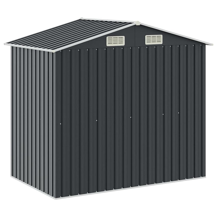 haveskur med reol 205x130x183 cm jern antracitgrå