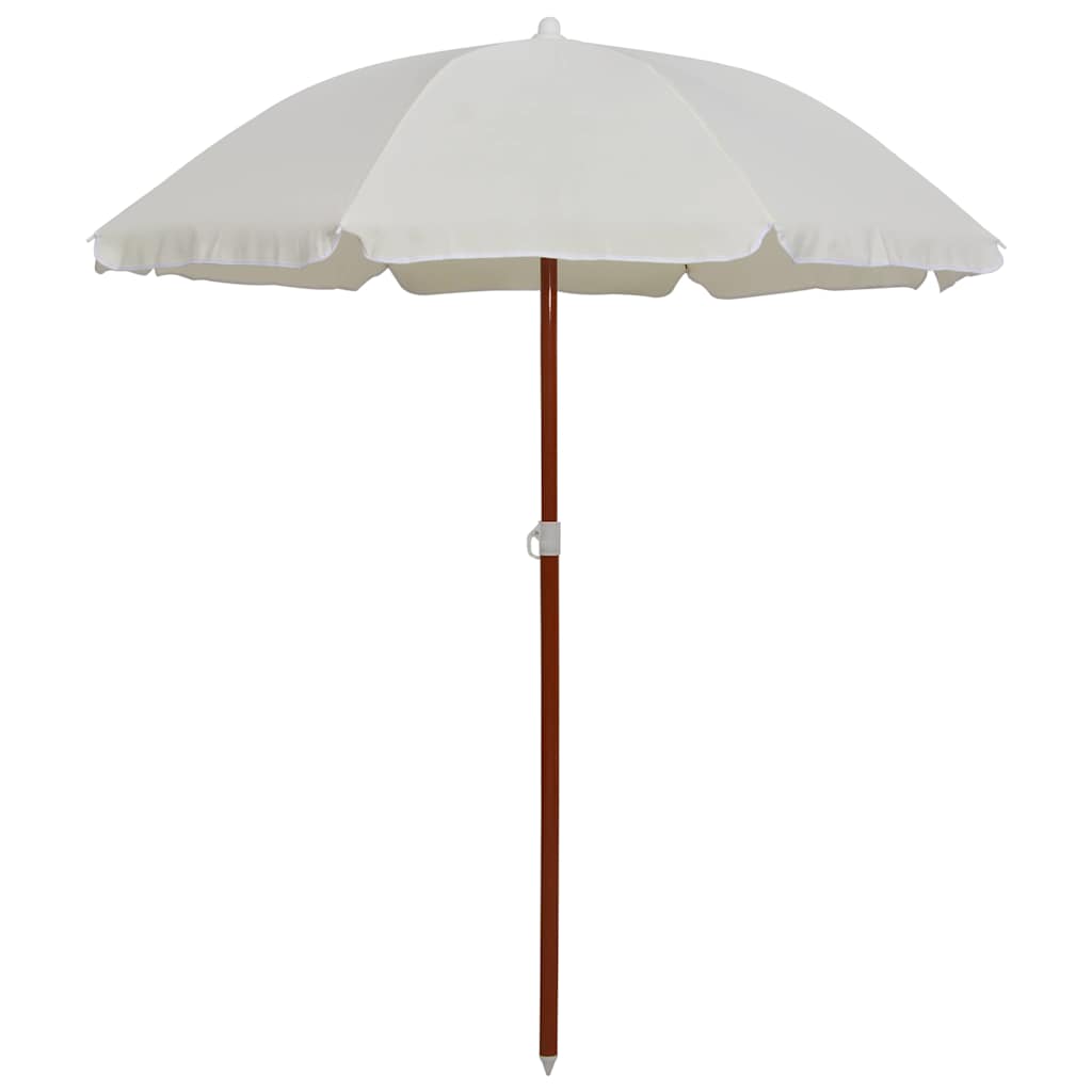 parasol med stålstang 180 cm sandfarvet