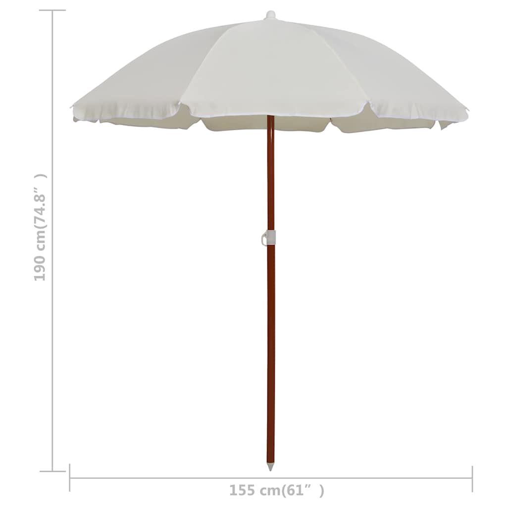 parasol med stålstang 180 cm sandfarvet