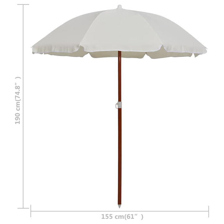 parasol med stålstang 180 cm sandfarvet