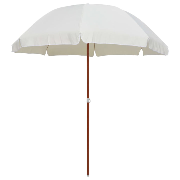 parasol med stålstang 240 cm sandfarvet