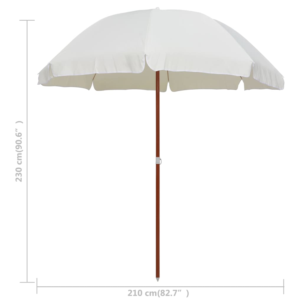 parasol med stålstang 240 cm sandfarvet