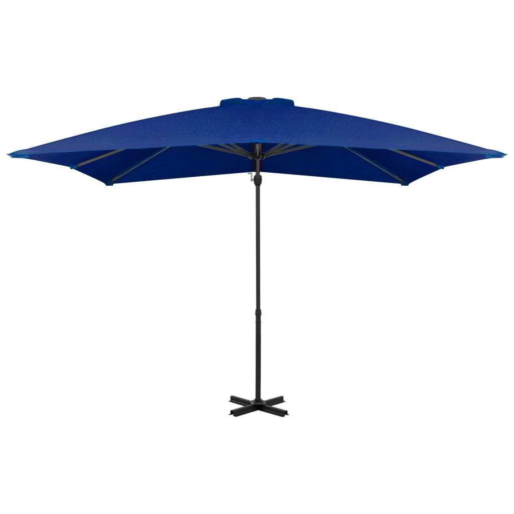 hængeparasol 250x250 cm aluminiumsstang azurblå