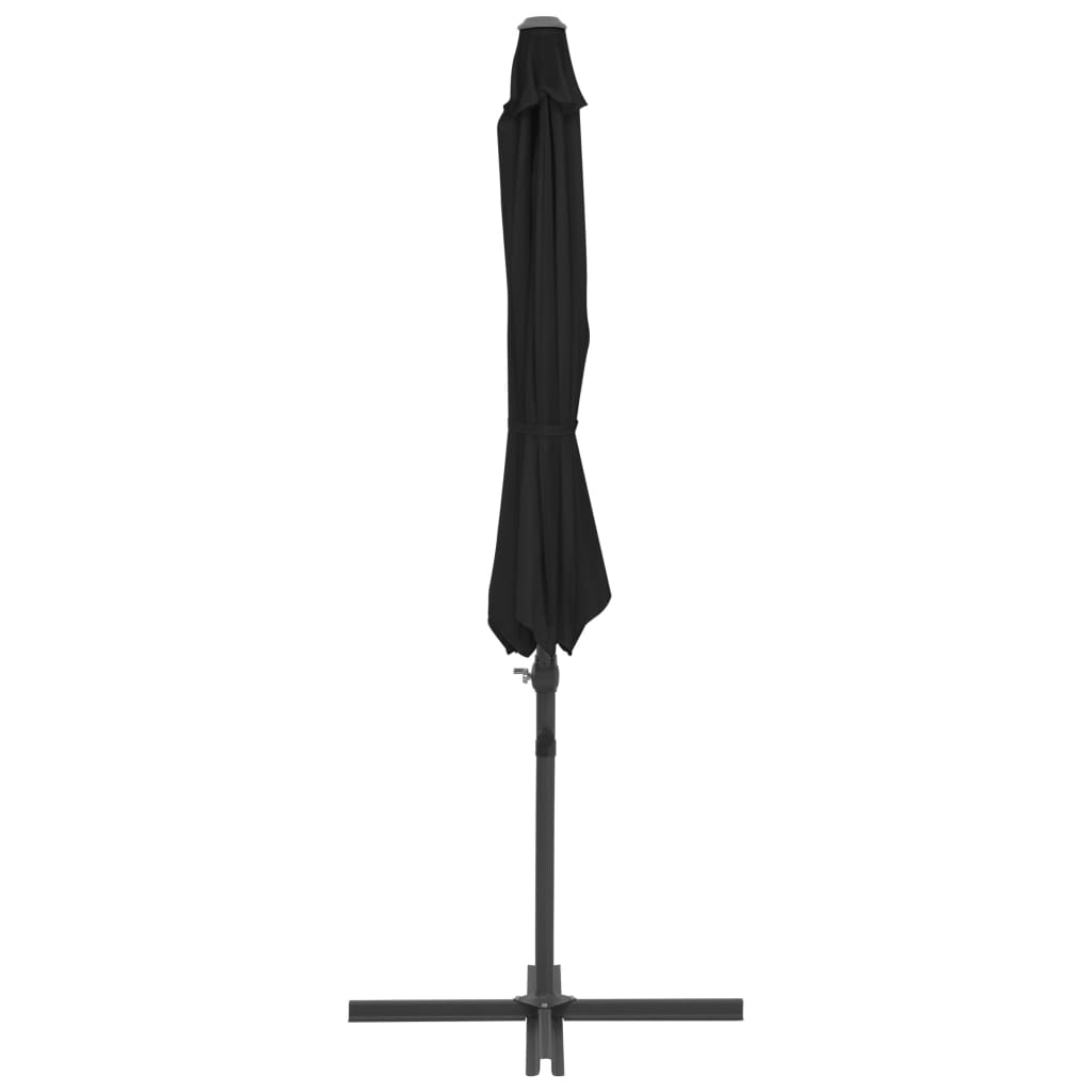 hængeparasol 300 cm stålstang sort