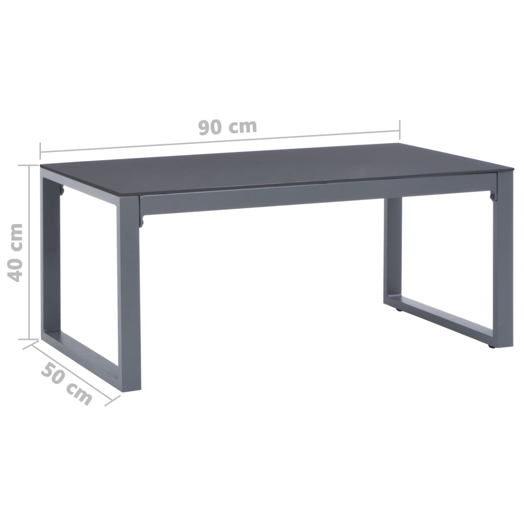 sofabord 90x50x40 cm aluminium