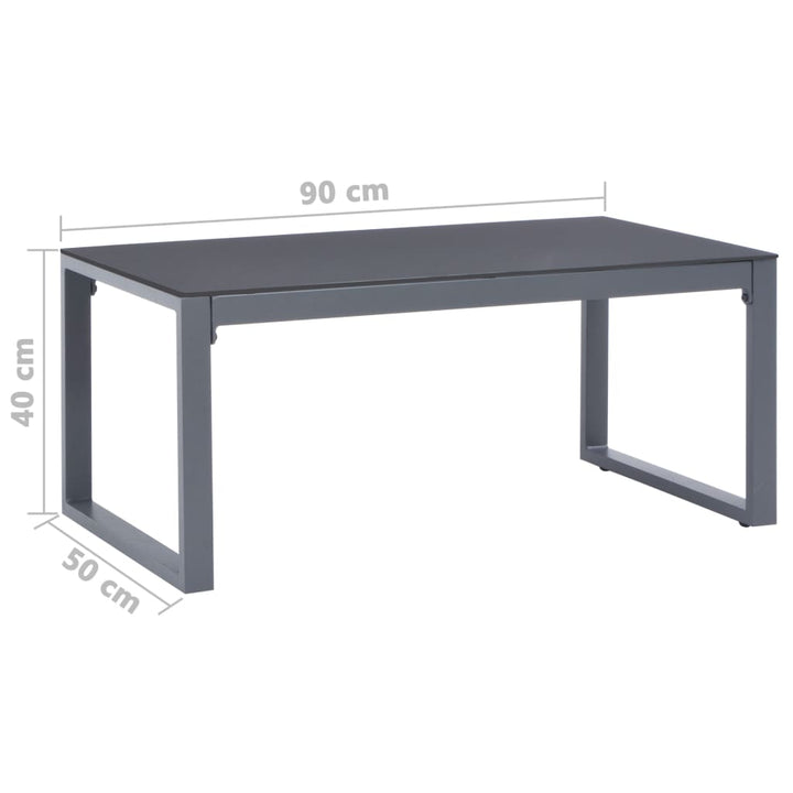 sofabord 90x50x40 cm aluminium