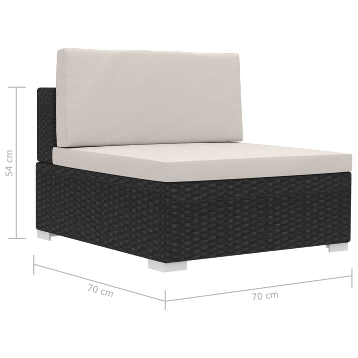 havesofasæt med hynder 4 dele polyrattan sort