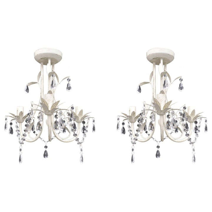 krystallysekroner 2 stk. elegant hvid