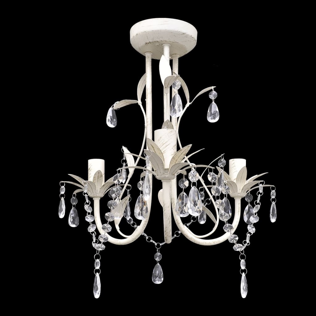 krystallysekroner 4 stk. elegant hvid