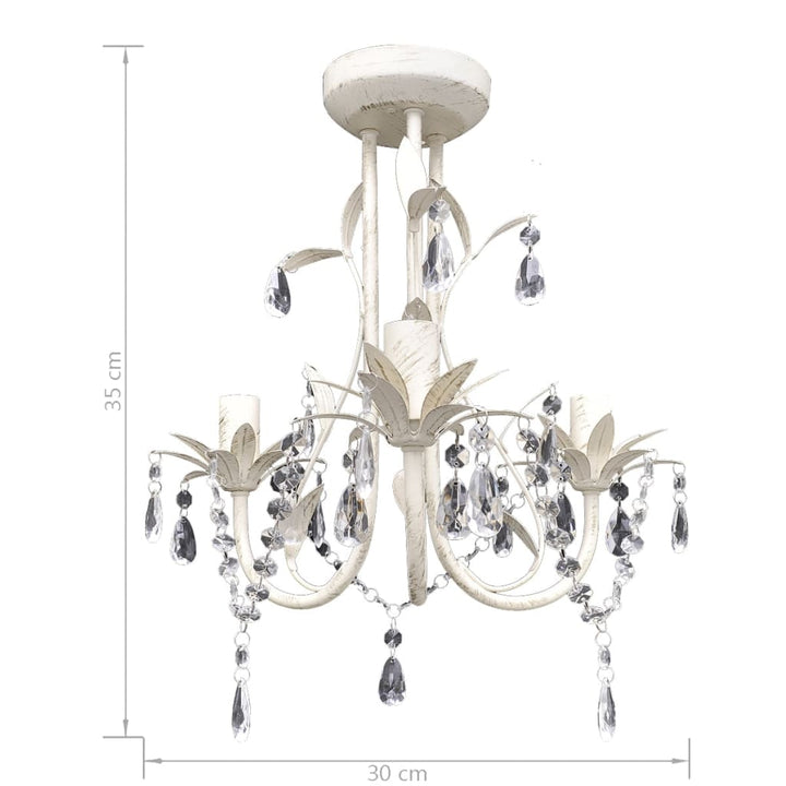 krystallysekroner 4 stk. elegant hvid
