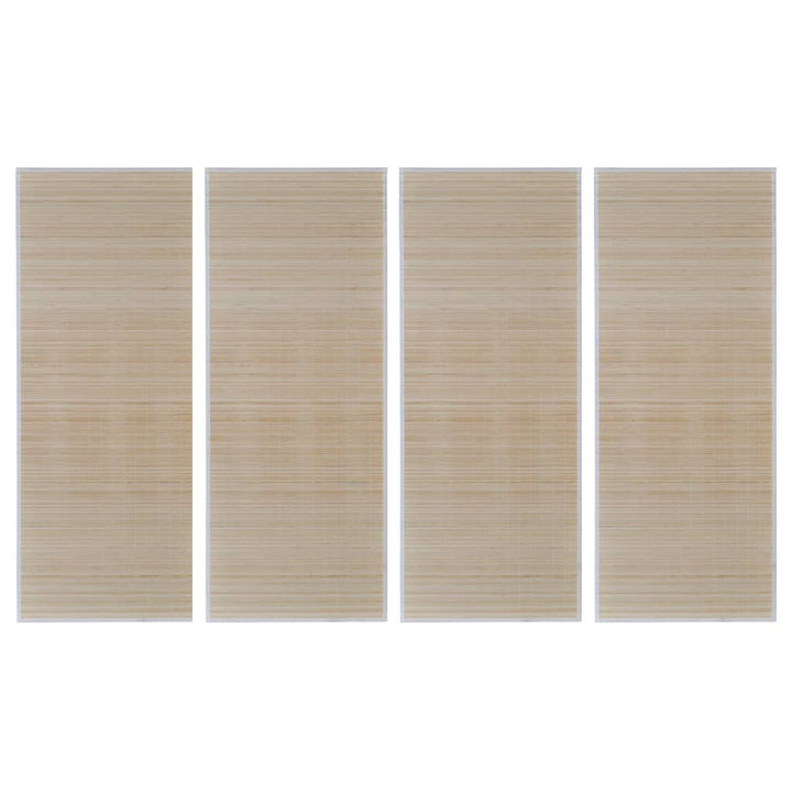 bambusmåtter 4 stk. 120x180 cm rektangulær naturfarvet