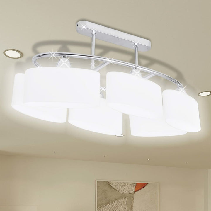 loftlampe med ellipseformede glasskærme 2 stk. E14