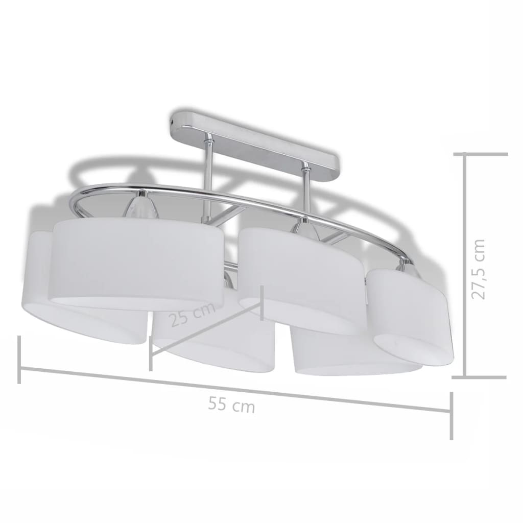 loftlampe med ellipseformede glasskærme 2 stk. E14
