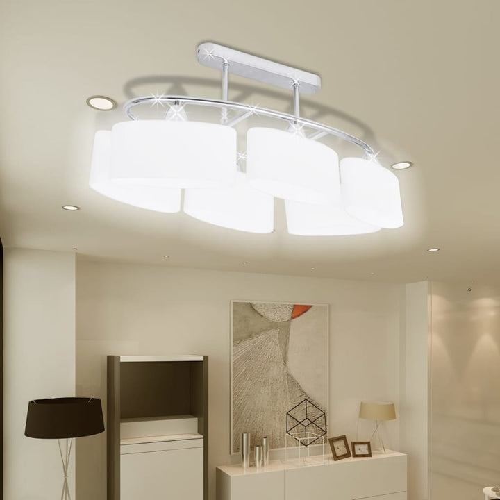 loftlampe med ellipseformede glasskærme 2 stk. E14