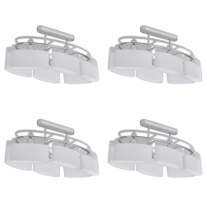 loftlampe med ellipseformede glasskærme 4 stk. E14