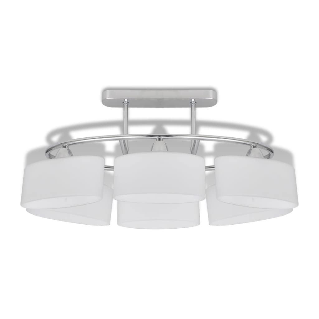 loftlampe med ellipseformede glasskærme 4 stk. E14