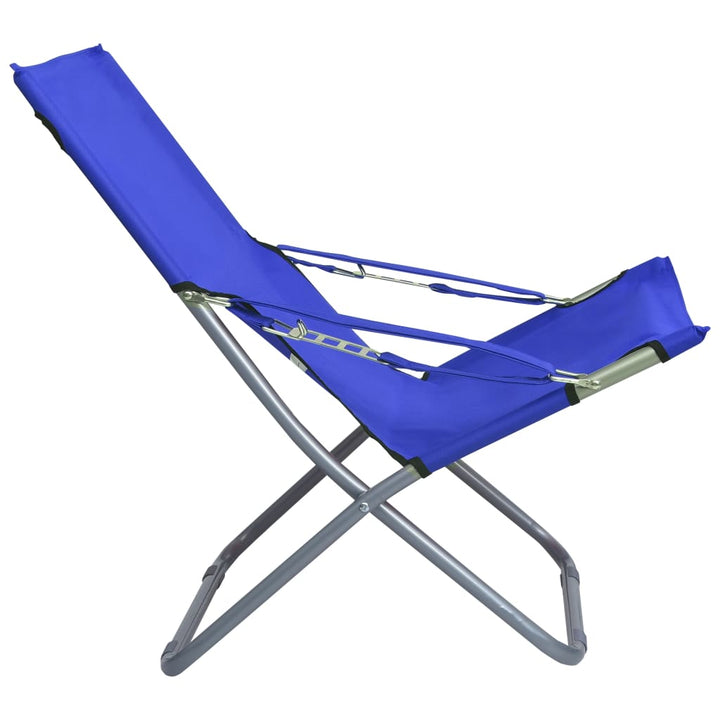 foldbare strandstole 2 stk. stof blå