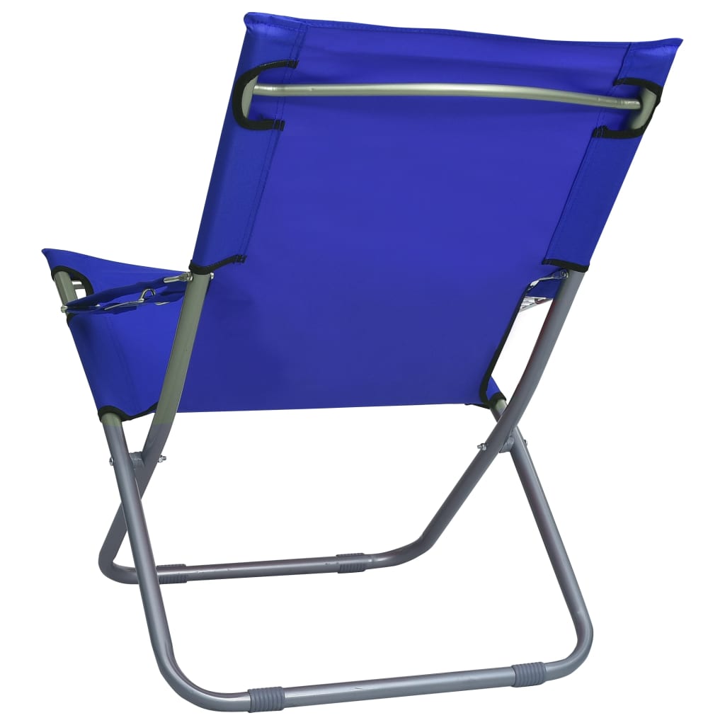 foldbare strandstole 2 stk. stof blå
