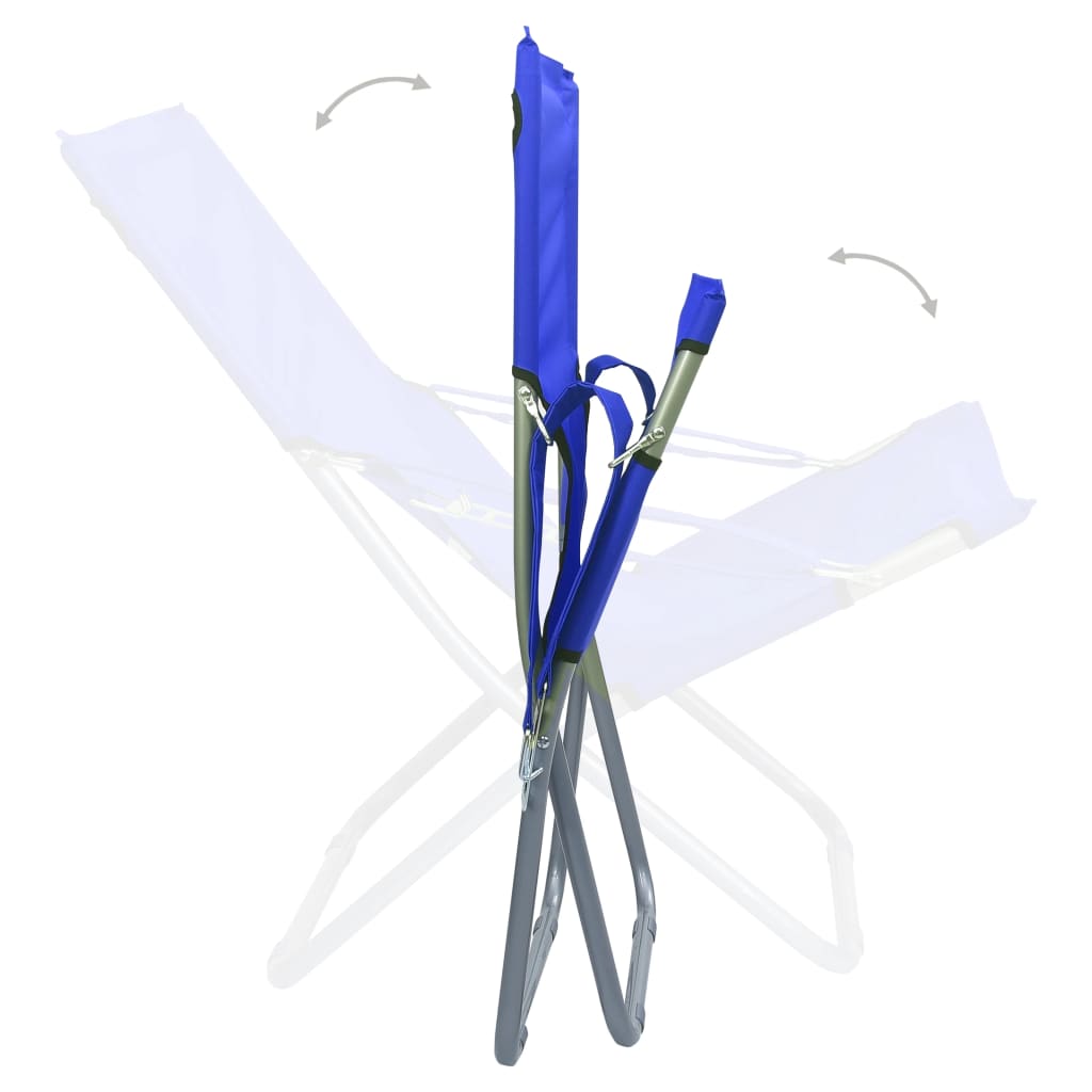 foldbare strandstole 2 stk. stof blå
