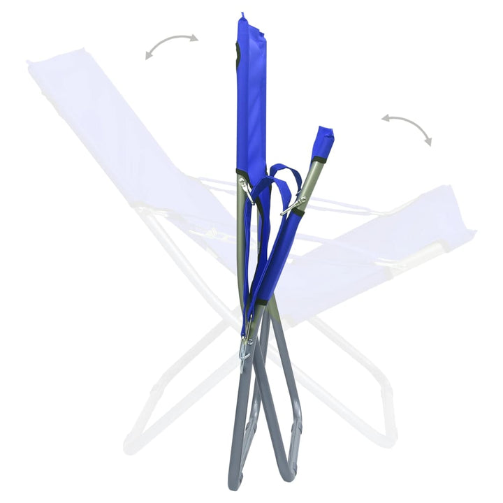 foldbare strandstole 2 stk. stof blå