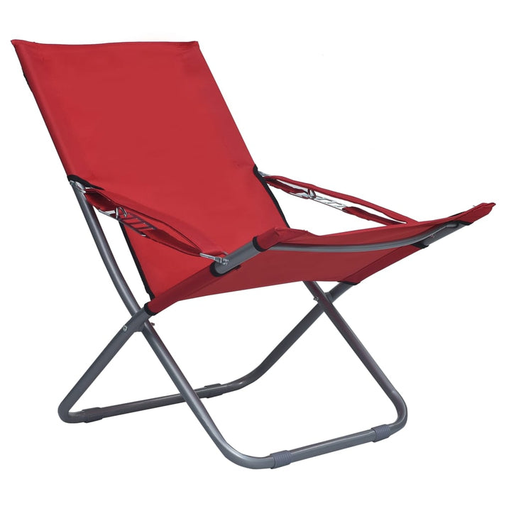 foldbare strandstole 2 stk. stof rød