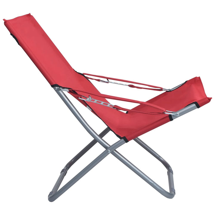 foldbare strandstole 2 stk. stof rød
