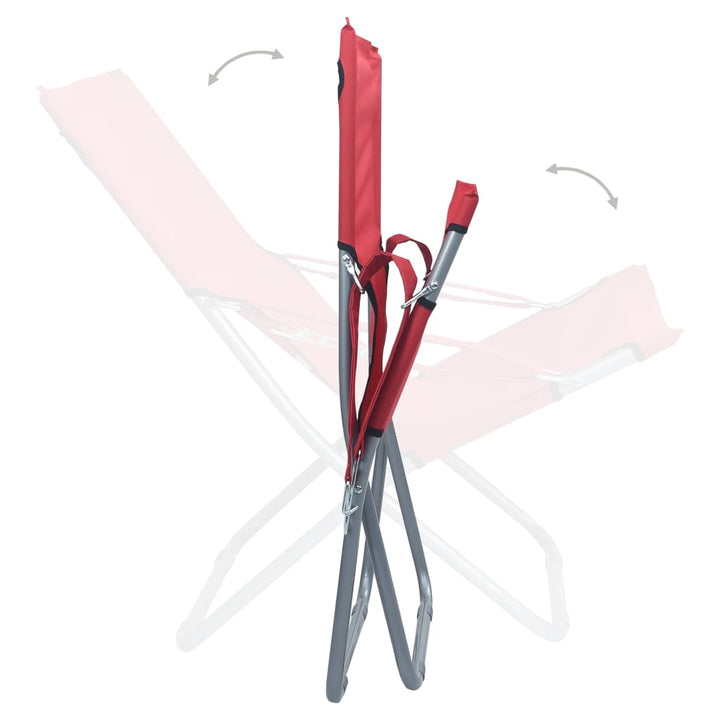 foldbare strandstole 2 stk. stof rød