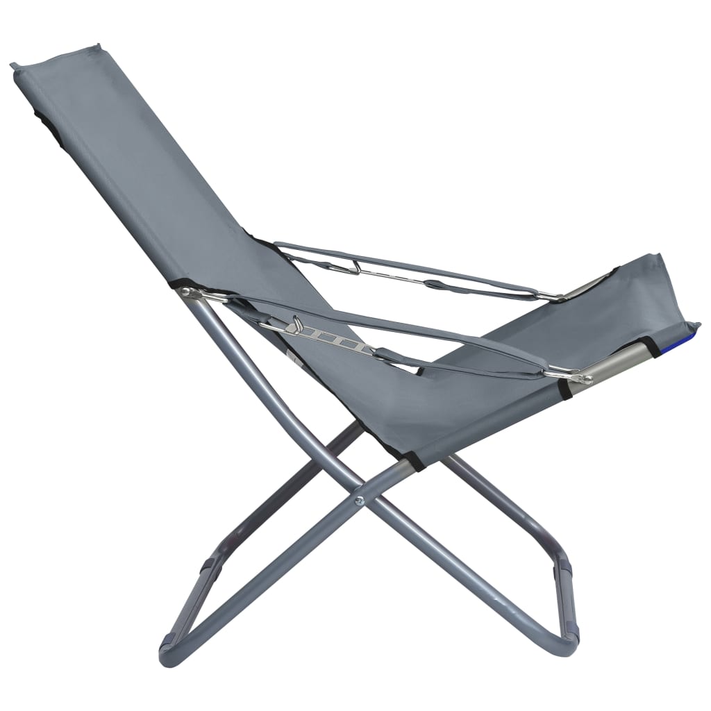 foldbare strandstole 2 stk. stof grå