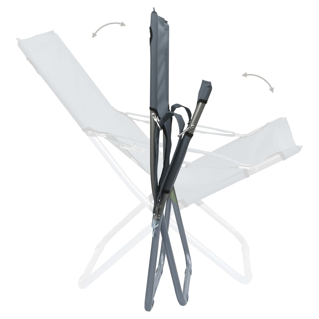 foldbare strandstole 2 stk. stof grå