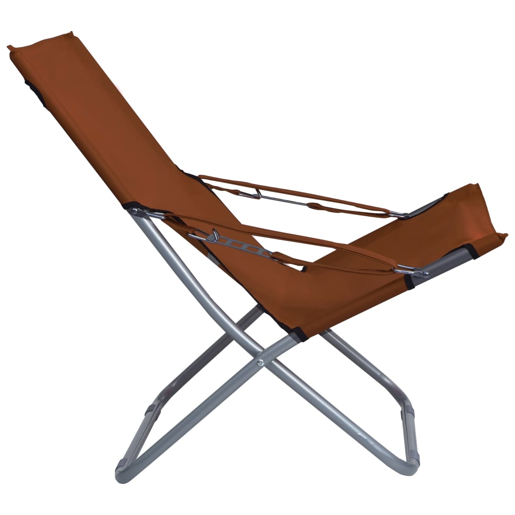foldbare strandstole 2 stk. stof brun