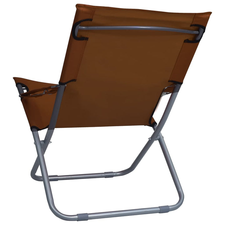 foldbare strandstole 2 stk. stof brun