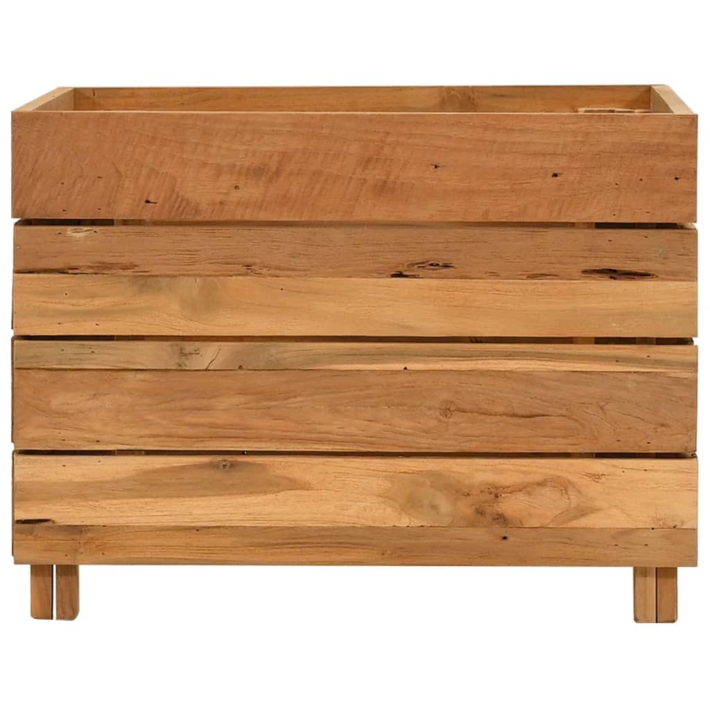 højbed 50x40x38 cm genanvendt teaktræ og stål