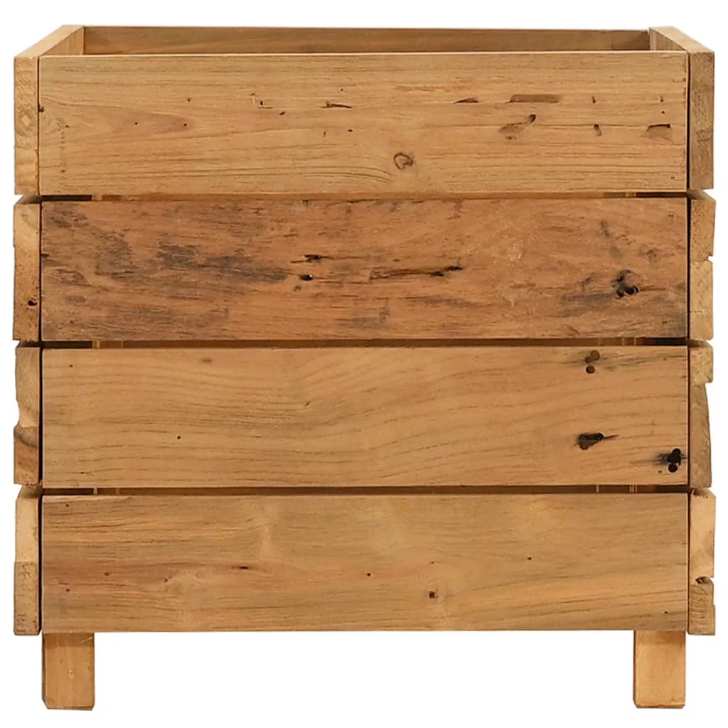 højbed 50x40x38 cm genanvendt teaktræ og stål