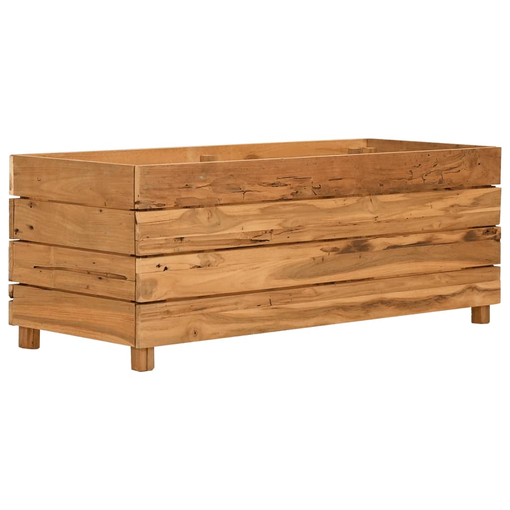 højbed 100x40x38 cm genanvendt teaktræ og stål