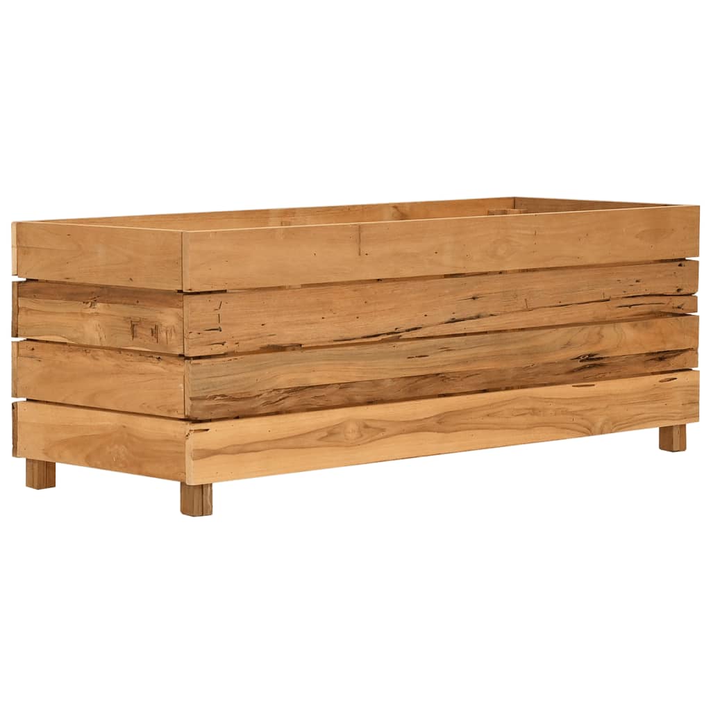 højbed 100x40x38 cm genanvendt teaktræ og stål