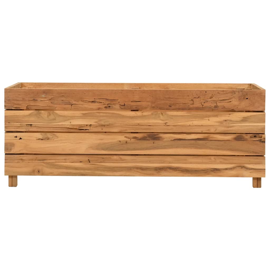 højbed 100x40x38 cm genanvendt teaktræ og stål