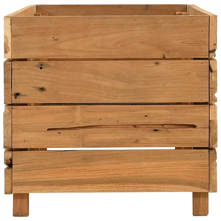 højbed 100x40x38 cm genanvendt teaktræ og stål