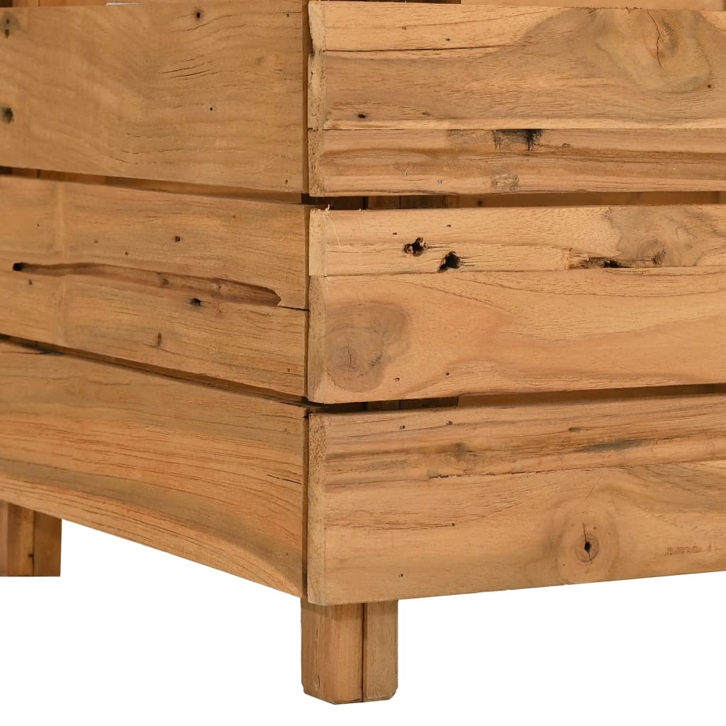 højbed 100x40x38 cm genanvendt teaktræ og stål