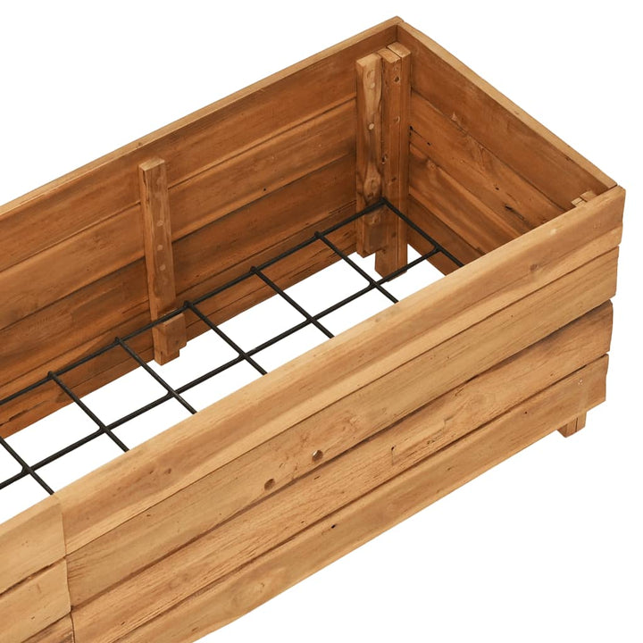 højbed 150x40x38 cm genanvendt teaktræ og stål