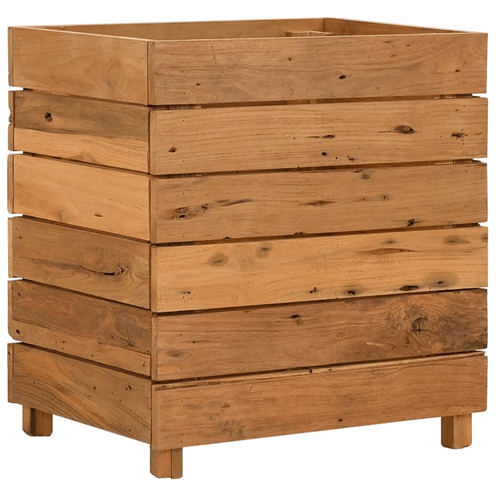højbed 50x40x55 cm genanvendt teaktræ og stål