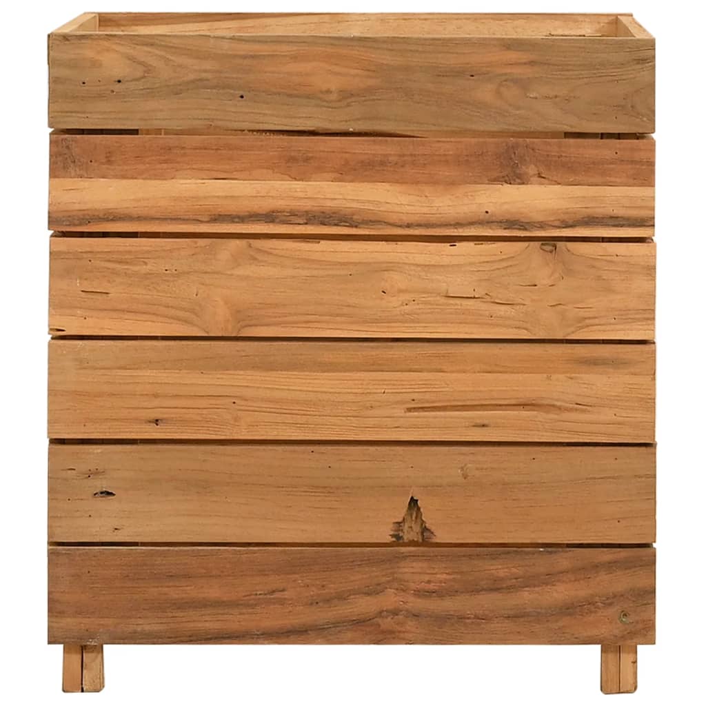 højbed 50x40x55 cm genanvendt teaktræ og stål