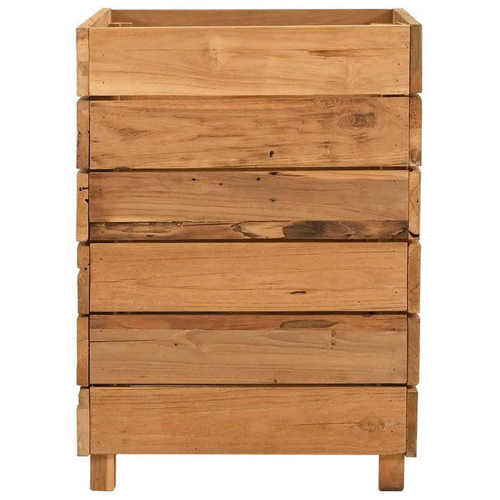 højbed 50x40x55 cm genanvendt teaktræ og stål