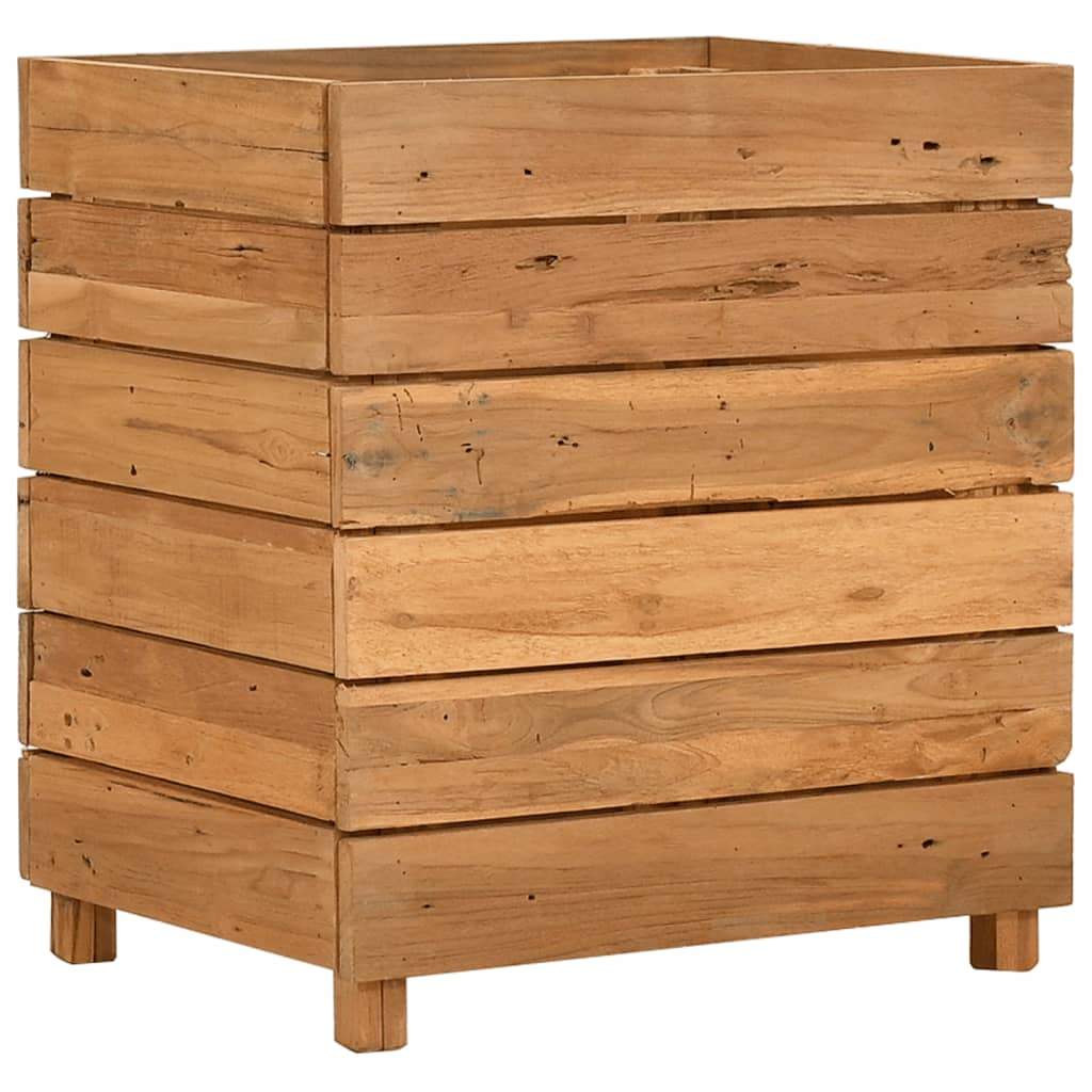 højbed 50x40x55 cm genanvendt teaktræ og stål