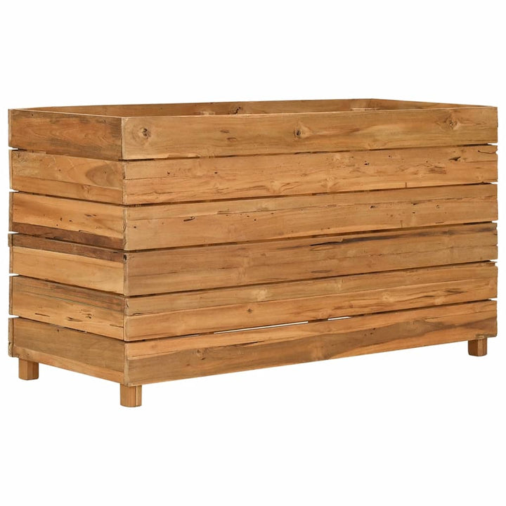 højbed 100x40x55 cm genanvendt teaktræ og stål