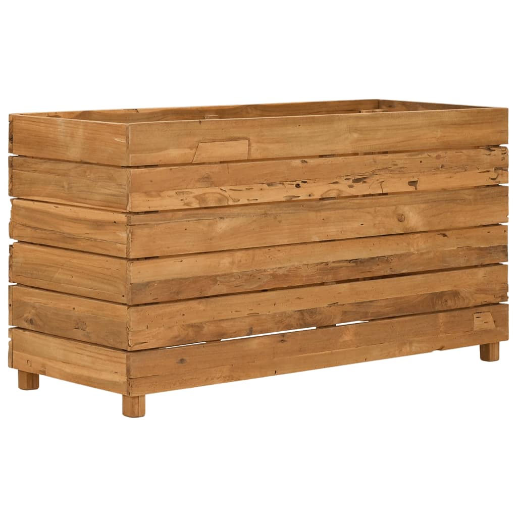 højbed 100x40x55 cm genanvendt teaktræ og stål