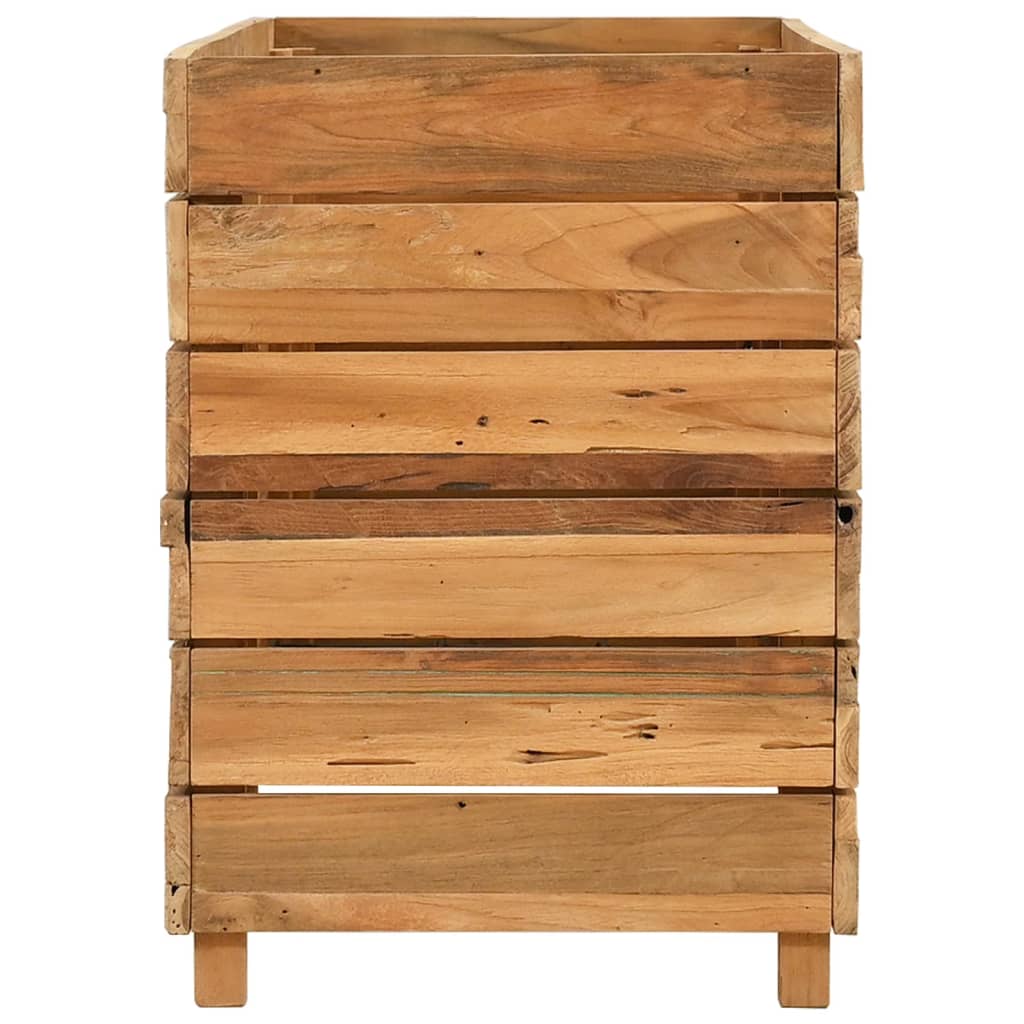 højbed 100x40x55 cm genanvendt teaktræ og stål