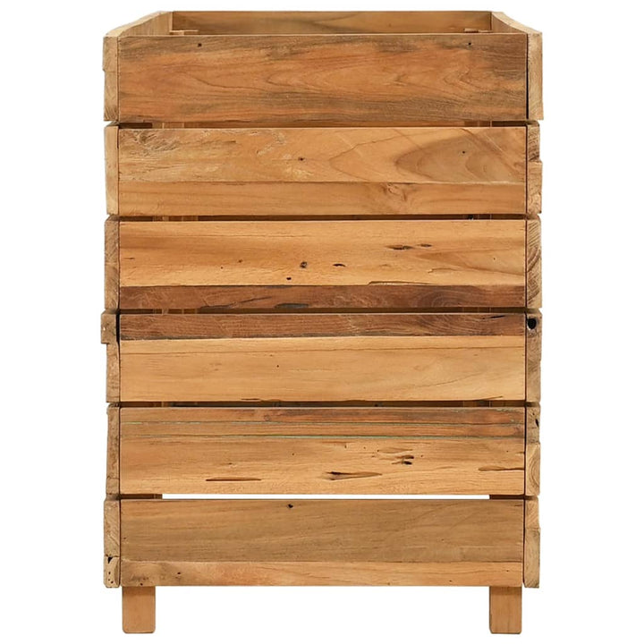 højbed 100x40x55 cm genanvendt teaktræ og stål
