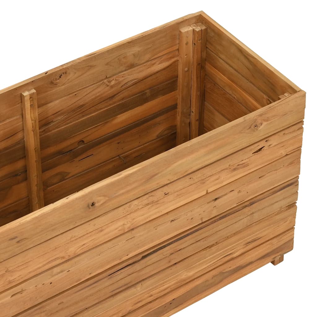 højbed 100x40x55 cm genanvendt teaktræ og stål