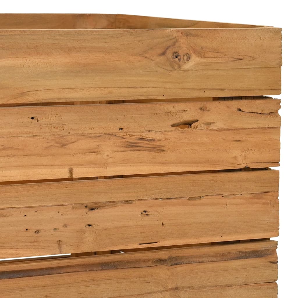 højbed 100x40x55 cm genanvendt teaktræ og stål