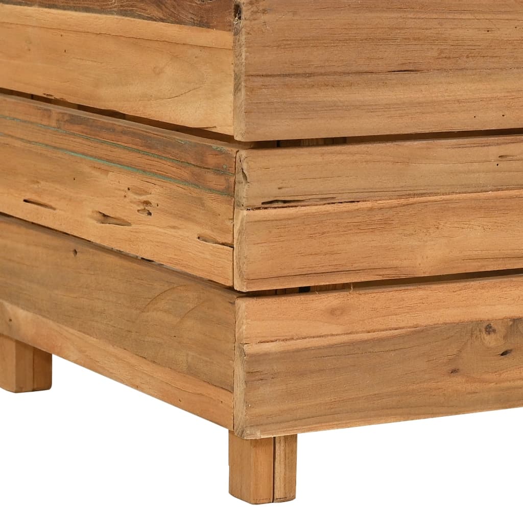 højbed 100x40x55 cm genanvendt teaktræ og stål